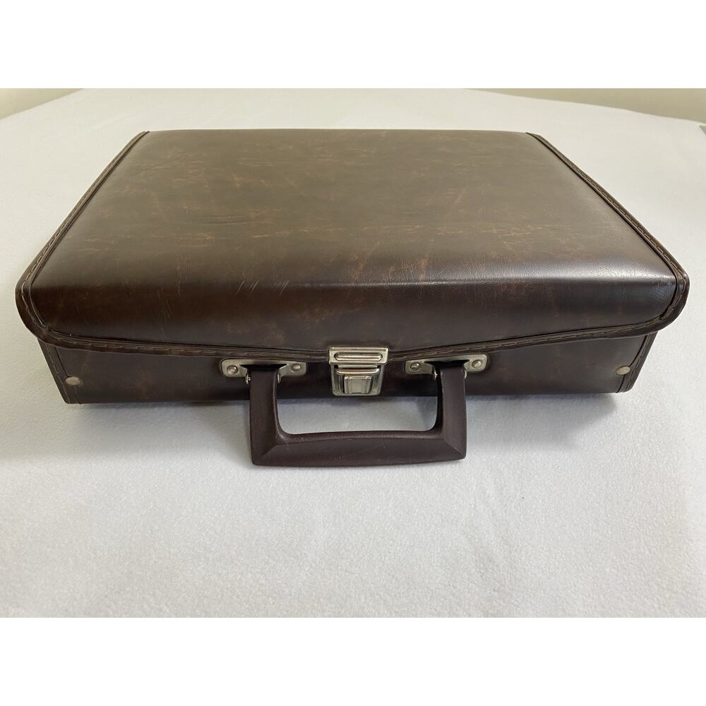 vintage BMI brown faux leather Audio Cassette Tape carrying case
